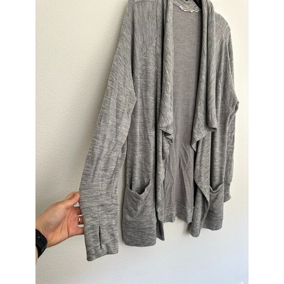 Athleta Women's Pranayama Cardigan Waterfall Modal Blend Gray Sz Medium Stretch - Picture 3 of 9